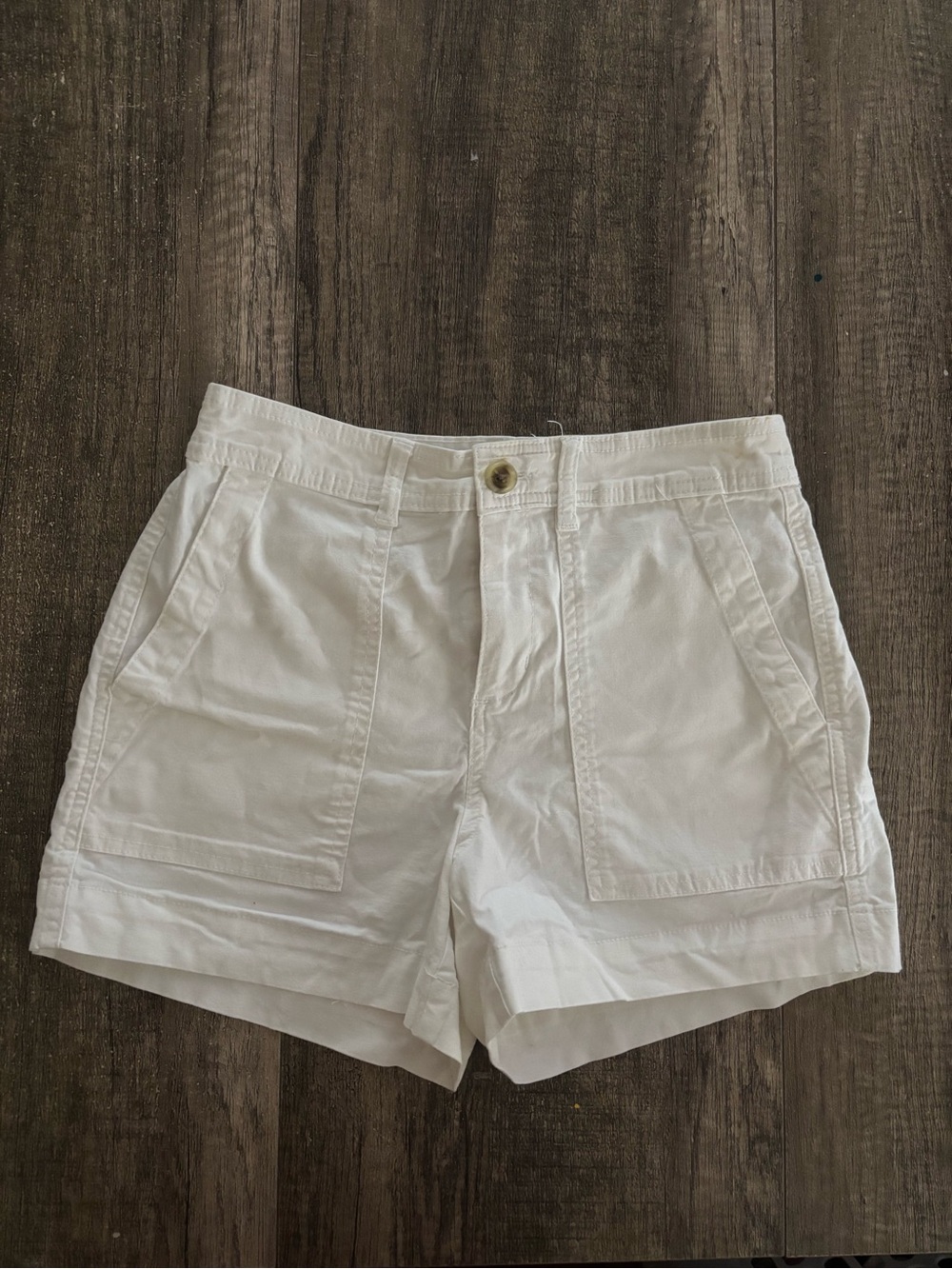 a new day White Cotton Patch-Pocket Shorts